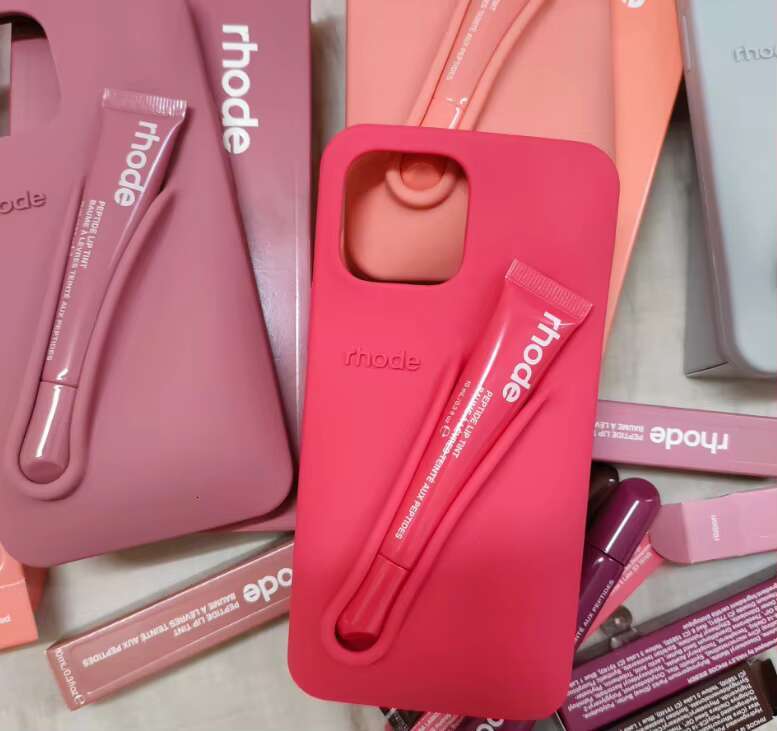 New Fashion Design Gloss Phone Case for iPhone 15 Pro Max 14 13 Rhode 3D Silicone Lip Balm Anti Fall Protect Cover