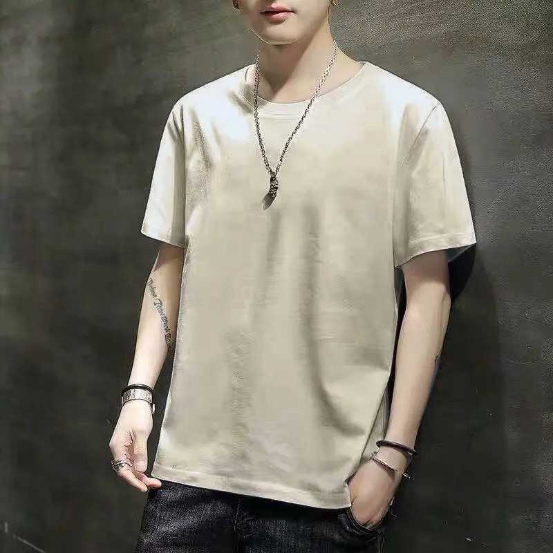 Mens Summer Loose Set 100 Cotton Printed T-shirt TopT250318