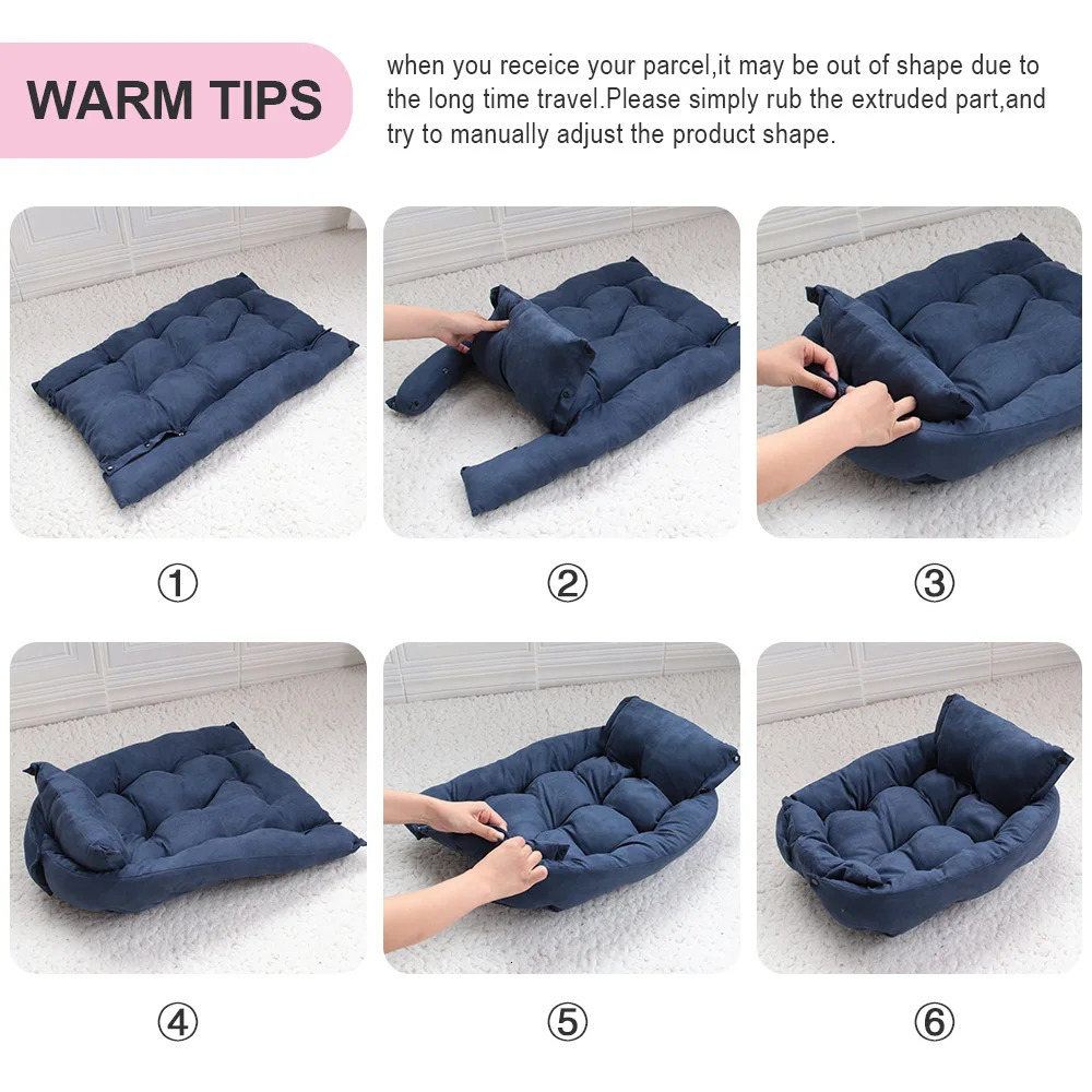 Multifunction Dog Bed Mat 3 IN 1 Dogs Cat Sleeping Sofa Warm Winter Puppy Kitten Nest Kennel Soft Pet Cushion For Cats - view 5