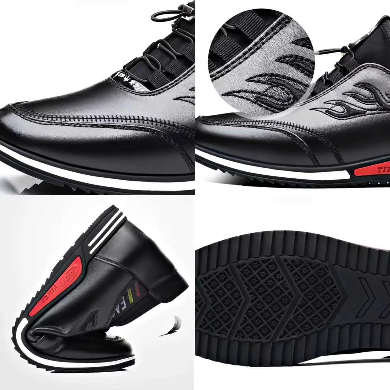 Mens Leather Shoes Breathable Shoes Business Dress Shoes Soft Sole Flat Shoe Comfortable Slip on Casual Shoe Zapatos De Cuero Z250319