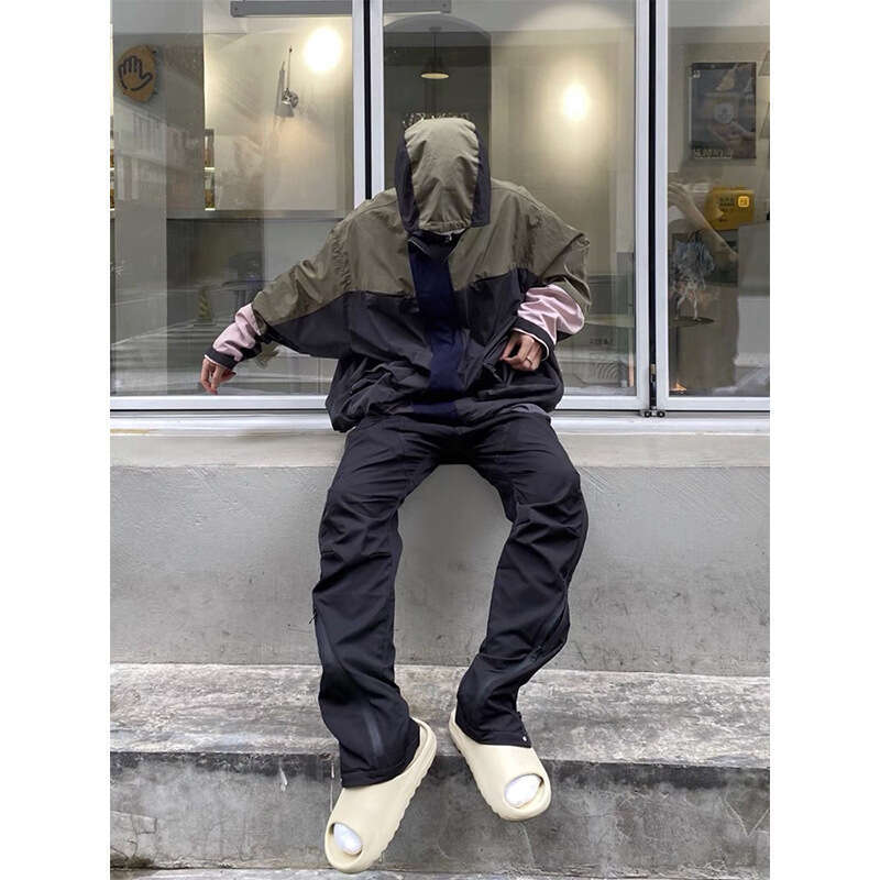 archive Vibe style nylon compression zipper functional work men's trendy brand American high street long pants