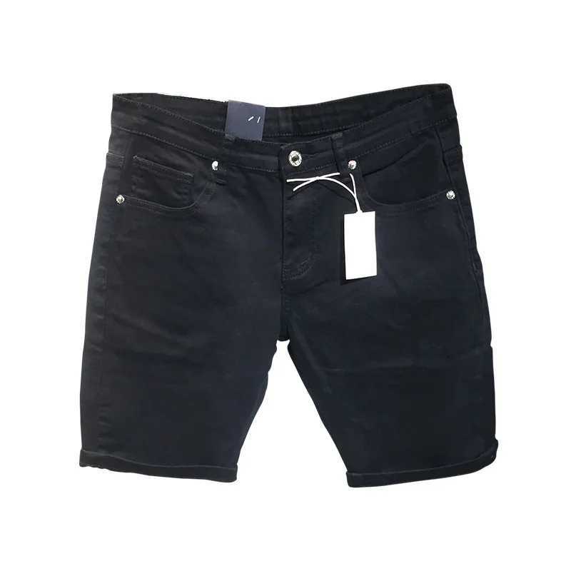 2024 New Summer Fashion Denim Shorts Mens Slim Straight American Street Trend Casual All-Match Cropped Pants W250319