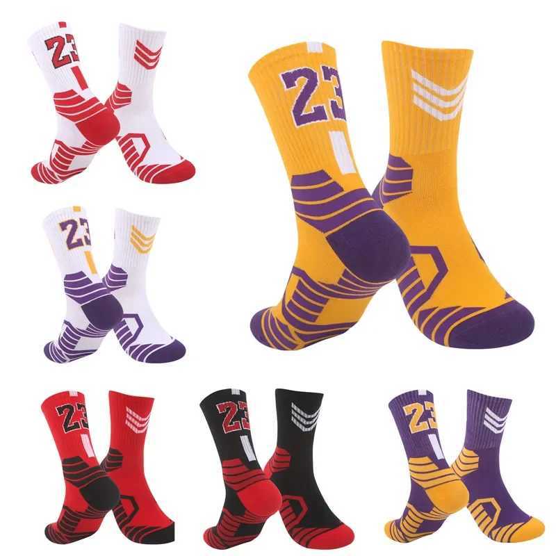 3pcs Athletic Basketball Crew Socks Non-Slip Cushioned Sport Socks for Men in Gift Box X250319