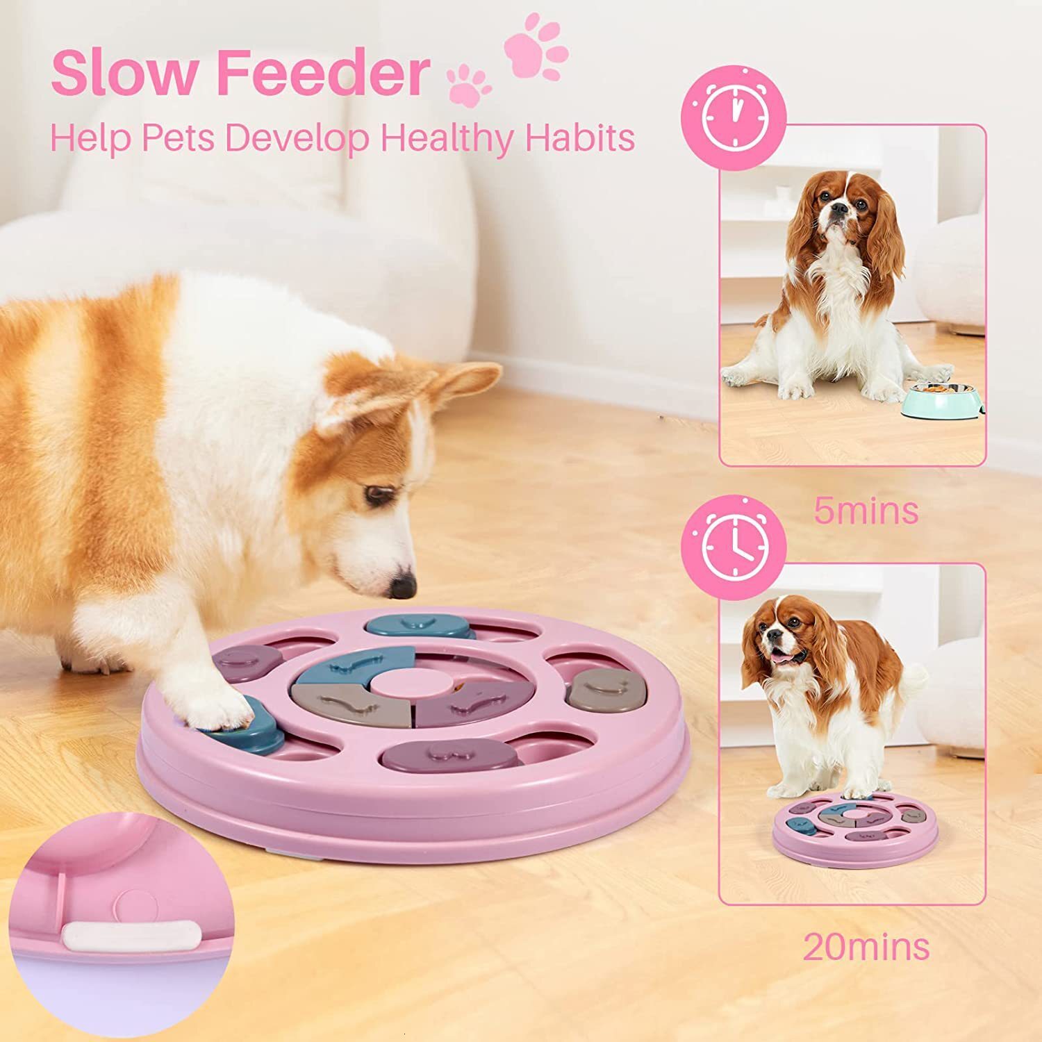 Pet Feeder Dog Educational Toys Increase Puppy Intellectual Food Dispenser Interactive Feeding Slow For Choking Training Bowl