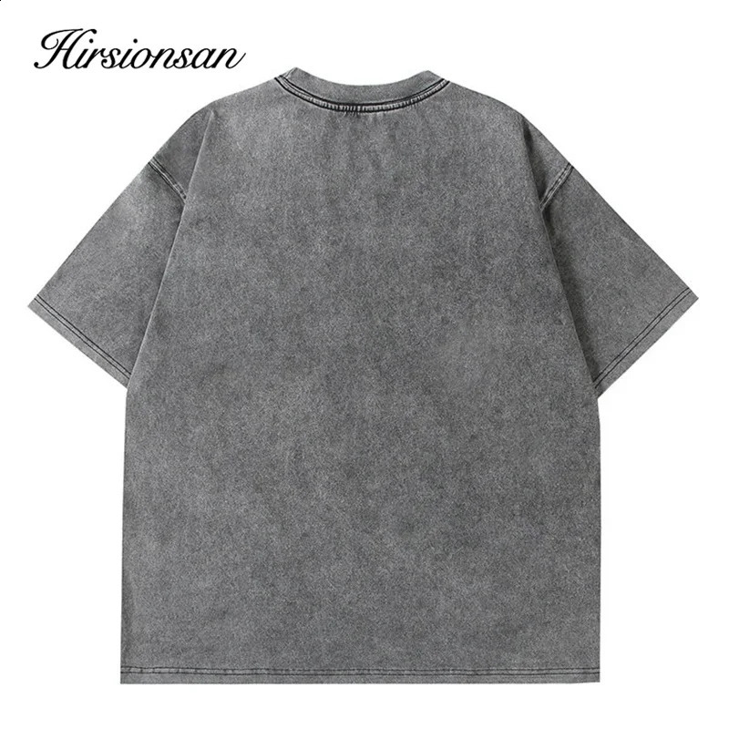 Hirsionsan Acid Washed T Shirt Women Vintage Cotton T-shirts Streetwear Soft Mineral Tees Girl Loose Letter Print Tops Y2k 250319