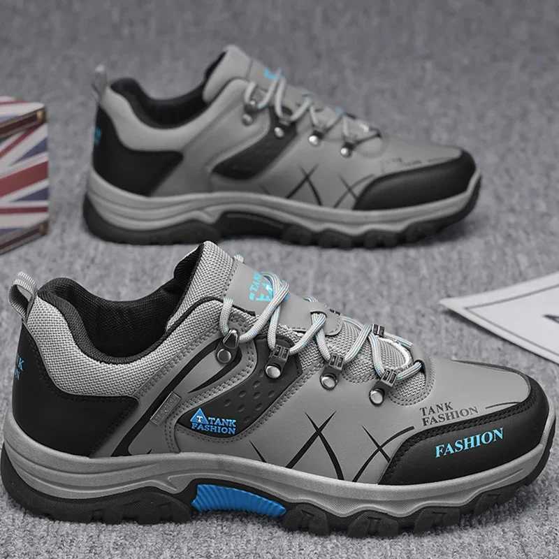 Mens casual shoes hot selling leather waterproof work shoes thick sole comfortable low cut new mens walking shoes Z250319