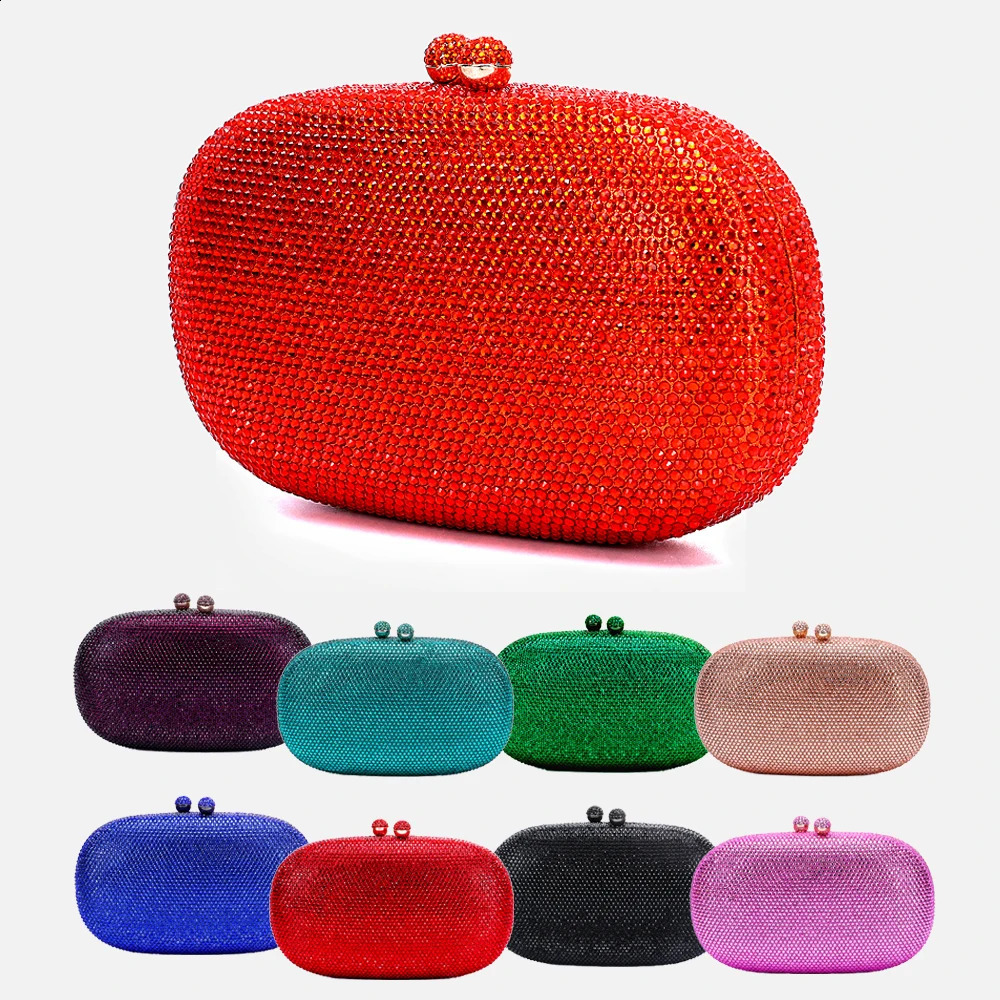 2024 Italys latest elegant ladies wedding party dinner gift Crystal gold silver diamond evening clutch bag 250314