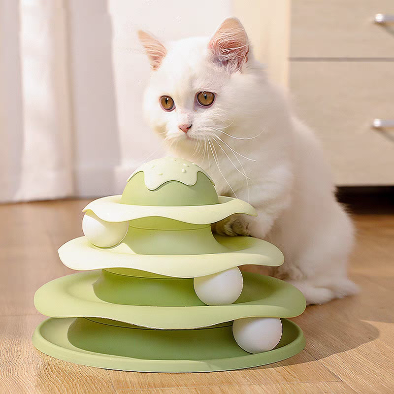 Automatic Cat Toy Ball for Kittens - Durable Chewable Plaything Cat Fidget Spinner Toys