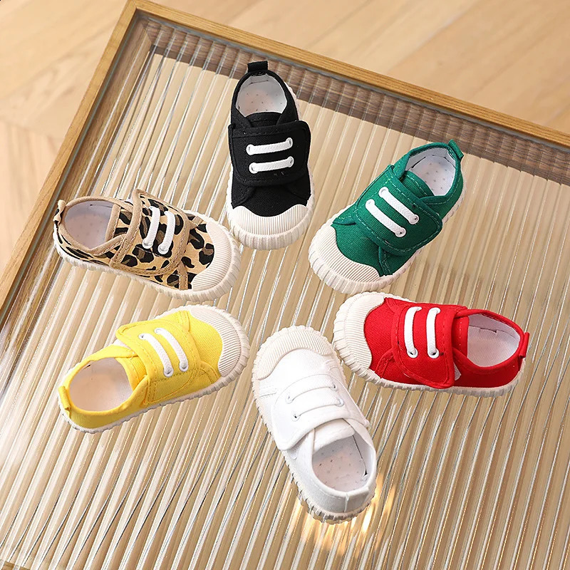 Children Solid Color Canvas Shoes Boys Outside Sneakers Autumn Casual Kids Shoes Toddler Girls Flat Sports Running Shoes CSH1348 250319