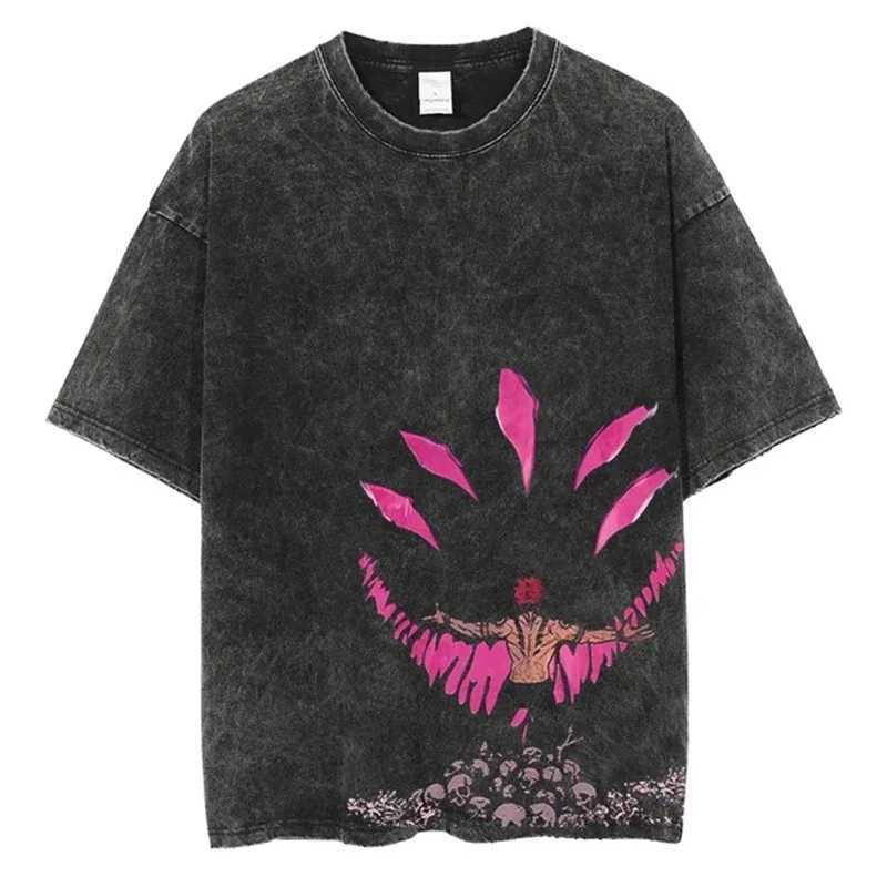 Harajuku Japanese Anime Street Clothing Graphic T-shirt Summer Short sleeved Cotton T-shirt Jujutsu Kaisen Printed Retro Washable T-shirtT250318