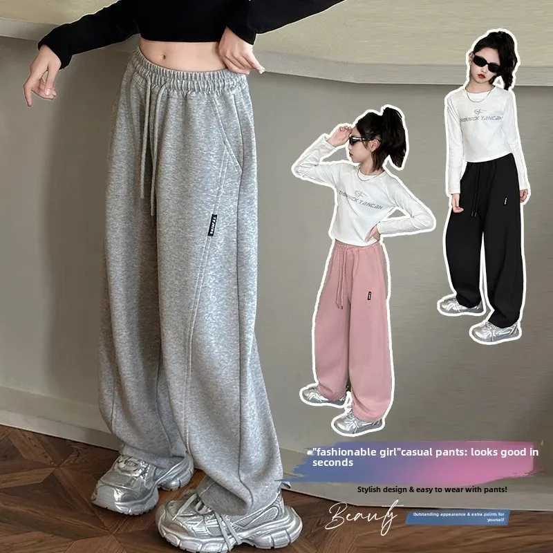 Childrens casual pants with loose fit straight leg bell shaped bottom new spring summer autumn style suitable for medium to large childrens intersecti