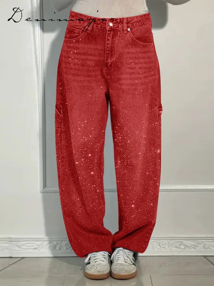 Fashionable Jeans for Women Loose Pocket Versatile Zipper Low Waist Straight Denim Trouser Womens 2025 Spring Street Clothing 250319