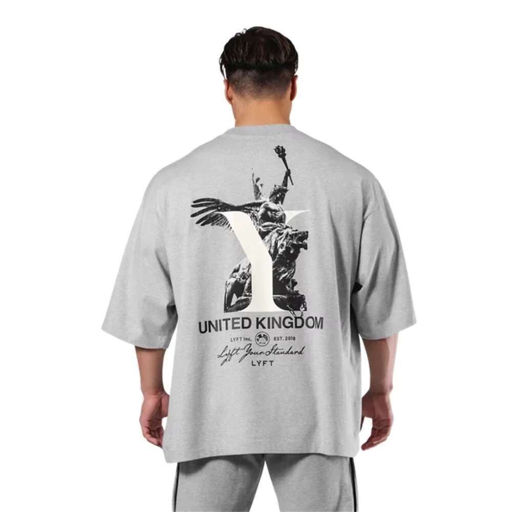 Lyft 2025Zomer Sport T-Shirts Mannen Outdoor Fiess Training Mode Trend Katoen Elastische Hardloop Gym T-Shirt Metkorte