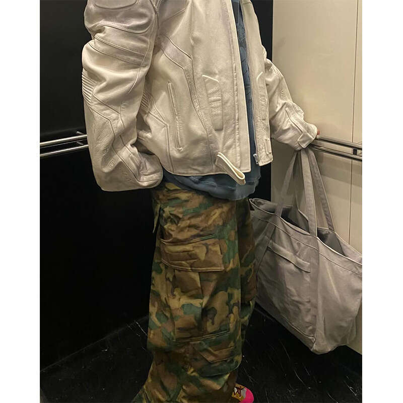 VIBE American camouflage multi pocket tactical paratrooper functional straight tube workwear pants men's trendy brand