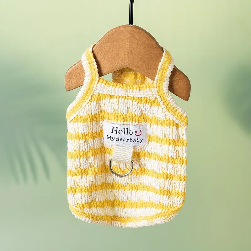 Japan and South Korea Style Puppy Vest Classic Striped Teddy Suspenders Thin Breathable Dog Clothes Yorkshire Cute Tshirt 250318