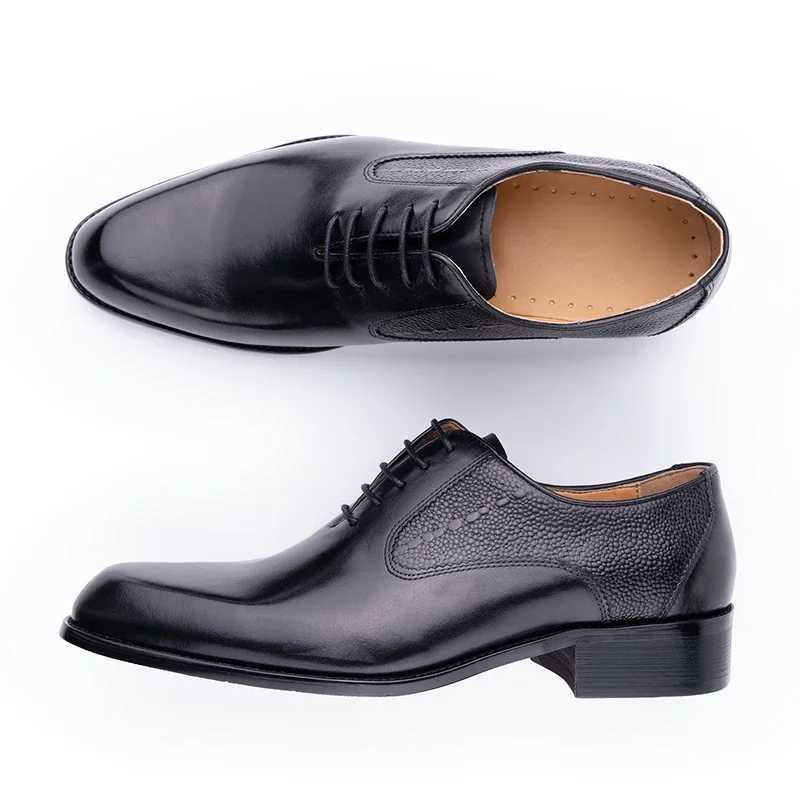 High quality handmade Oxford casual business shoes formal mens shoes Fi dress leather lace comfortable shoesXJ250319