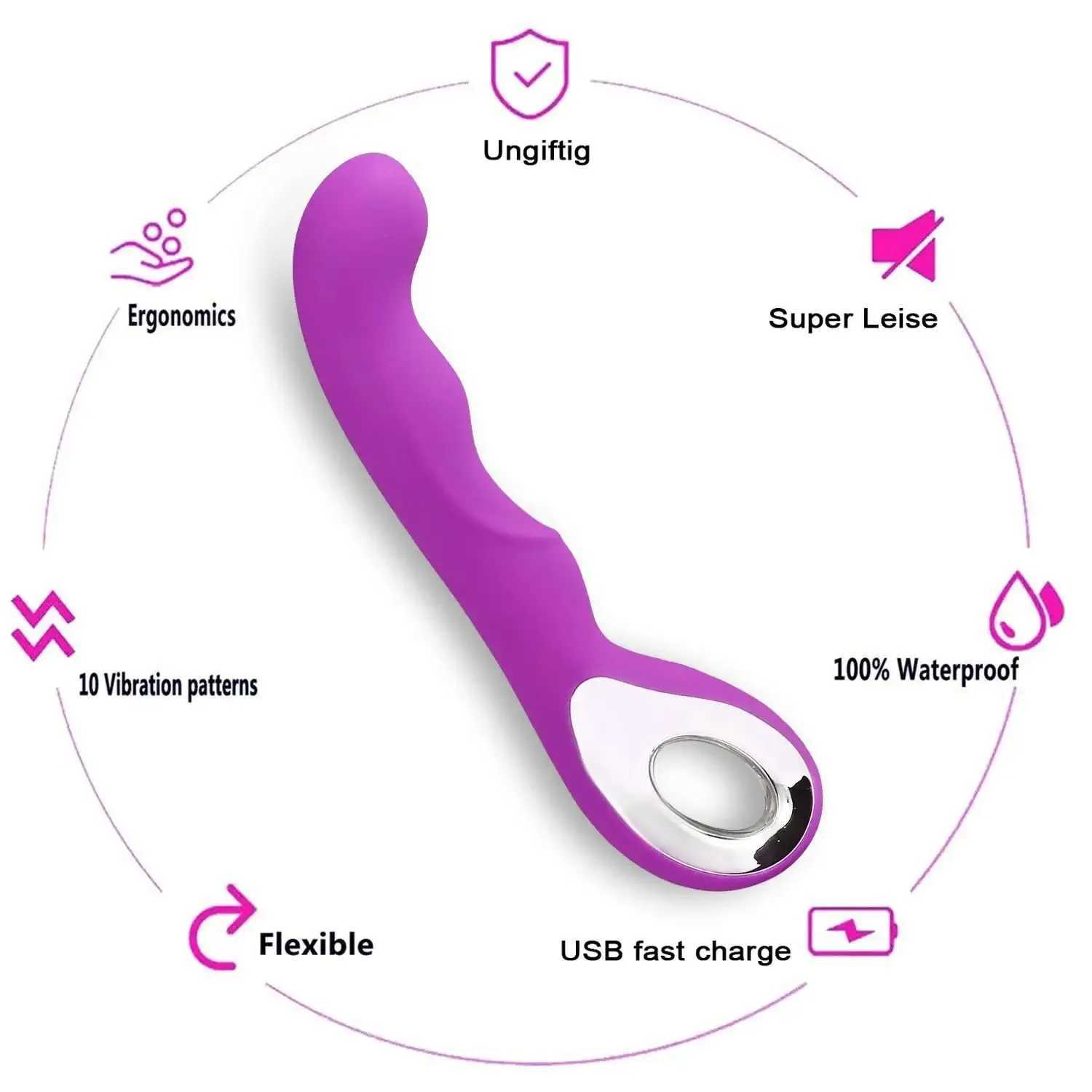 10 modes G-Spot vibrator adult sex toy rechargeable vibrator dildo suitable for female anal and labia sexual stimulation vibration W250319