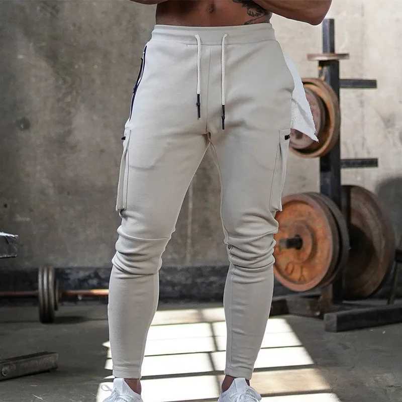 Gym Mens Versatile Multi-Pocket Workout Cargo Pants Camouflage Cotton Training Sweatpants Fitness Casual Trousers Track Pants X250319