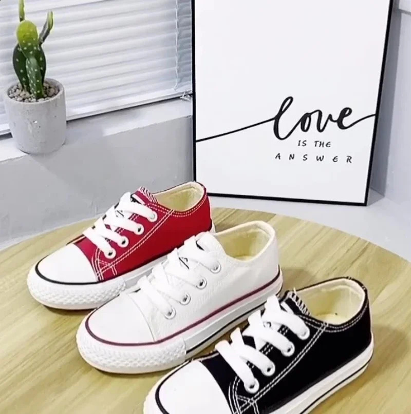 Children Canvas Shoes Boys Girls Low-top Sneakers Student Running Sports Shoes Kids Casual Sneakers Tennis Children Sneakers 250319