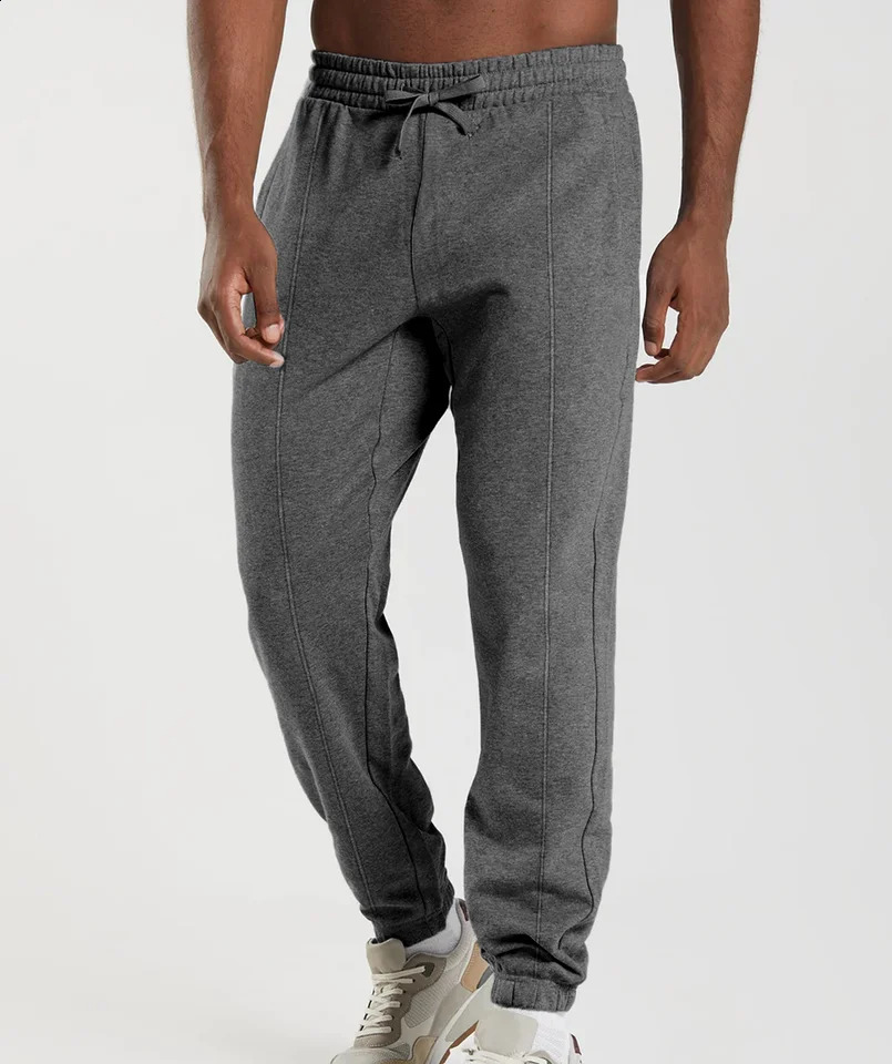 Mens drawstring casual pants straight autumn and winter jogging multi pocket solid color sports 250319