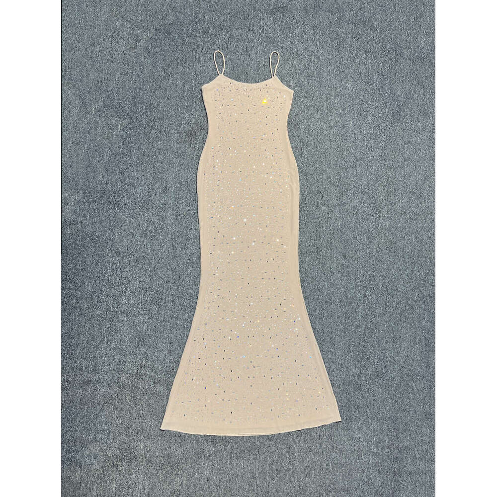 High End Women's Hot Stamping Suspender Dress, Sexy, Light Luxury, Niche Banquet, Birthday, Sexy Dress