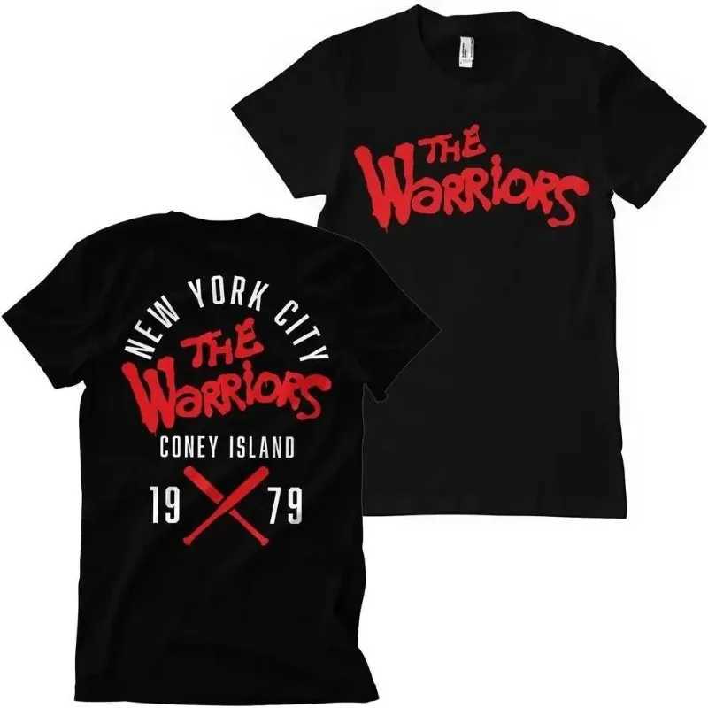 2024 New Warriors Coney Island T-shirt Black Mens Hip Hop Fashion Short Sleeve T-shirt Summer Casual Cotton Oversized ShirtT250318