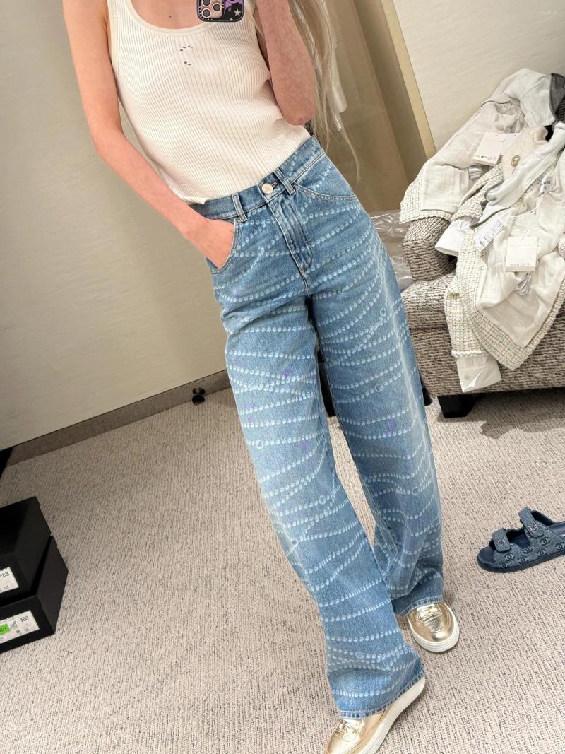 Women's Jeans 25 Spring/Summer Product Chain Printed Wide Leg