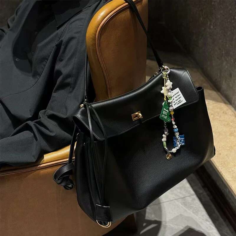New Rodeobag Leather Kelly Women's Large Capacity Advanced Lock Fashion High Sense Underarm Bag