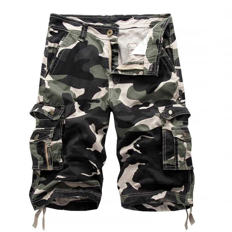 2023 Summer Cargo Shorts Men Camouflage Cotton Casual Knee Length Pants Mens Brand Clothing Comfortable Camo Cargo Shorts W250319