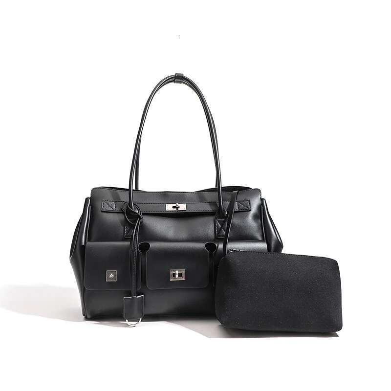 Genuine Leather Wing Tote Roomy Cluth Large Capacity Buckle Woman Designer Travel Lage Bag Shopper Handbag