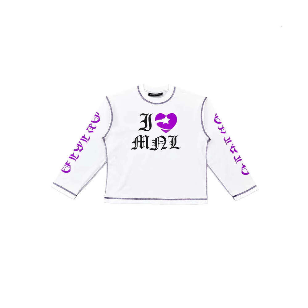 Men's and women's letter printed American hip-hop trend brand high street base long sleeved loose couple