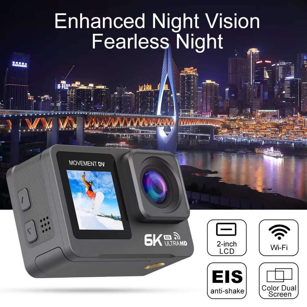 2024 Latest Launch UHD 6K WIFI 5K EIS 4K 60FPS Super Night Vision Action Camer Screen Dual Screens 50MP Sports Camera