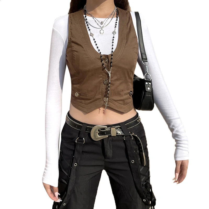 2023 Womens Dress Waist Coat Checkered Tank Top Autumn Evening Set Retro Steampunk Jacquard Jacket Punk Style Corset 250319