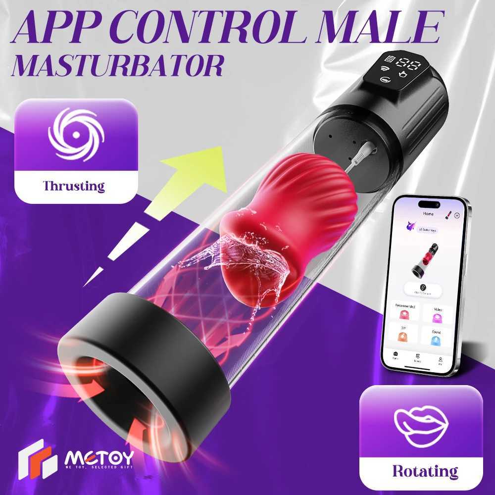 Automatic suction penis pump male masturbation electric oral sex penis extender with rose pocket cat adult sex toyXJ250319