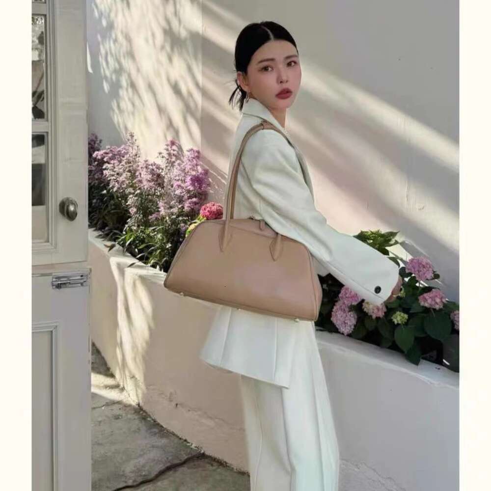 Genuine Leather Long Handle Bowg Bags for Women Designer Handbags 2025 Cowhide Lychee Texture Underarm Shoulder Bag