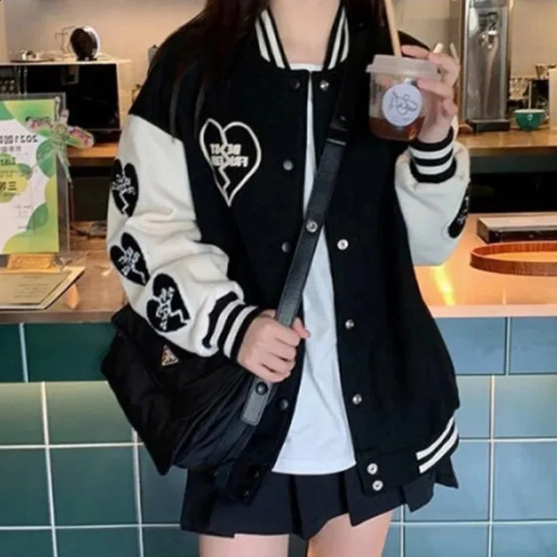 All season neutral style jacket with short jackets on both sides all cotton womens Korean baseball 250317
