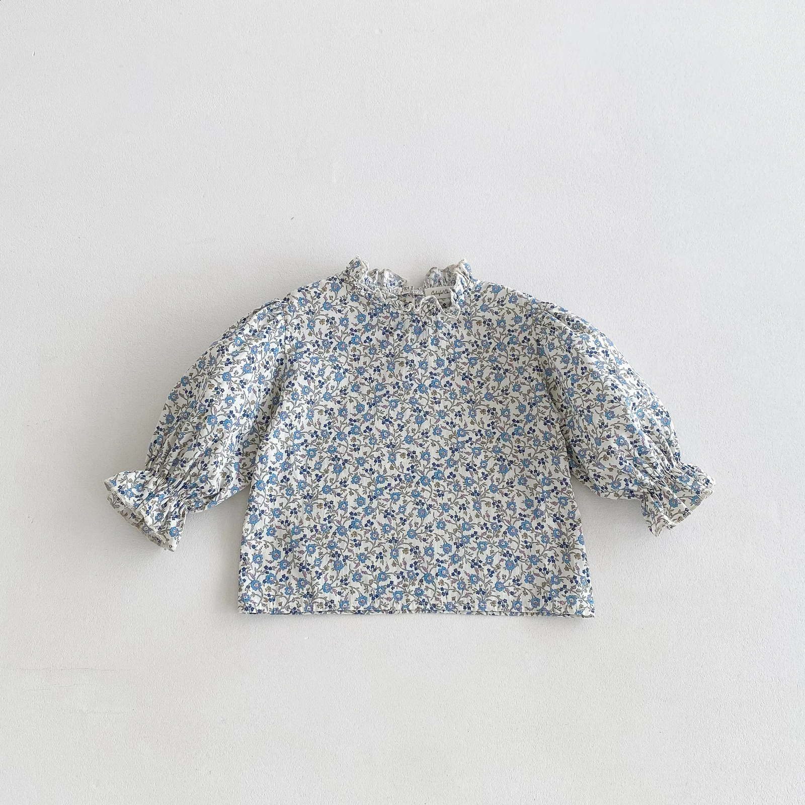 Girls Blouses Toddler Long Sleeve Flower Tops Autumn Floral Ruffles TShirt Bottoming Shirts Tees for Kids Casual 250319