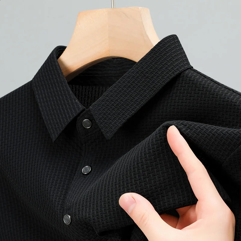2014 Summer Mens Short Sleeve Polo Shirt High Quality Ice Silk Breathable Business T-shirt High Elasticity Soft Polo Shirt 250318