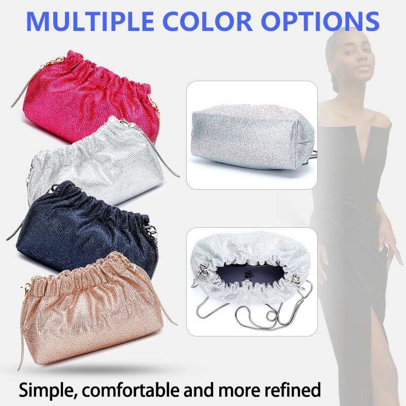 Newest Ladies Dinner Wedding Bridal Wallet Party Christmas Gift Crossbody Stone Crystal Rhie Dia Evening Bag