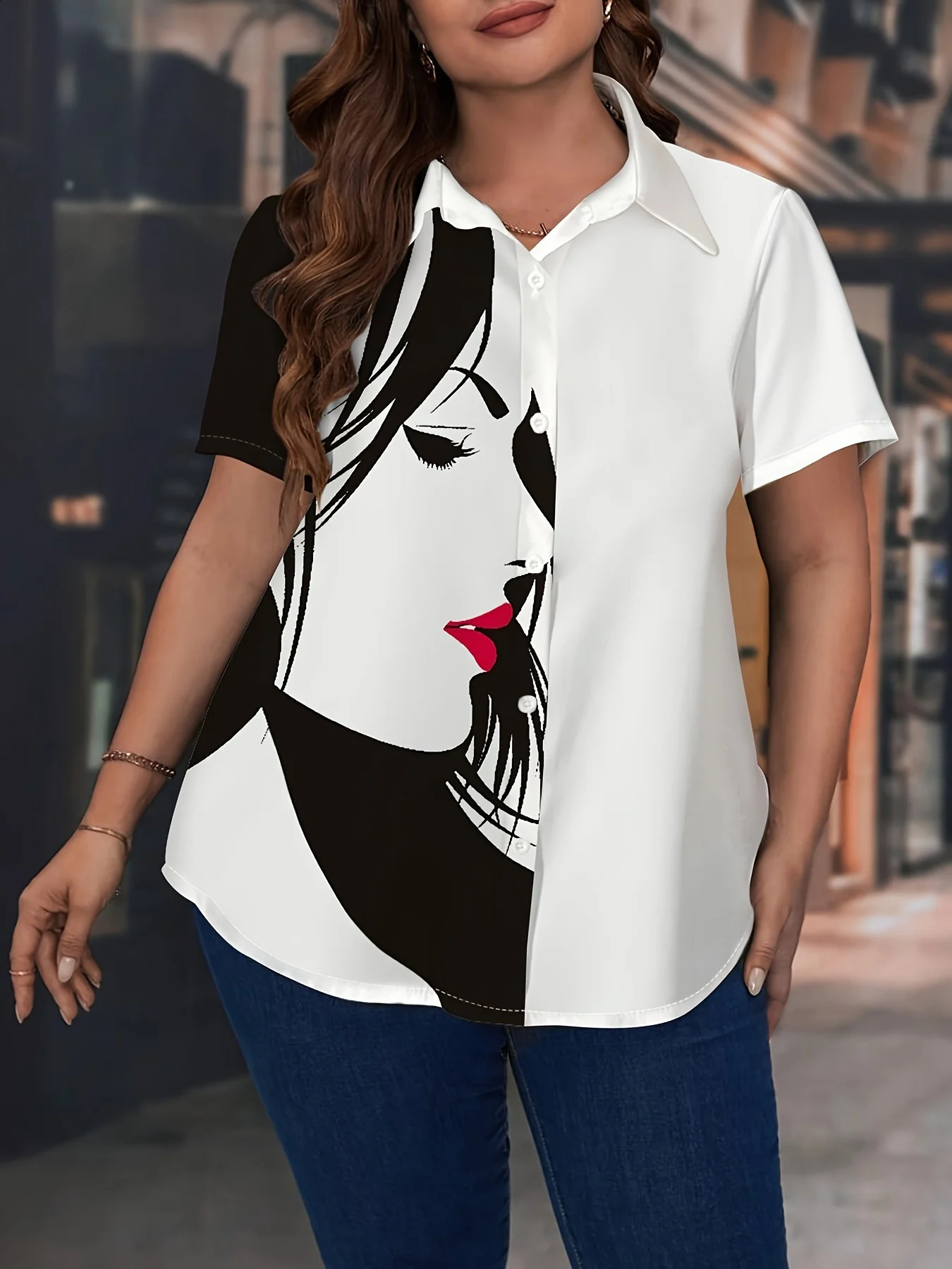 Elegant plus size womens shirt fashionable warm casual 250319