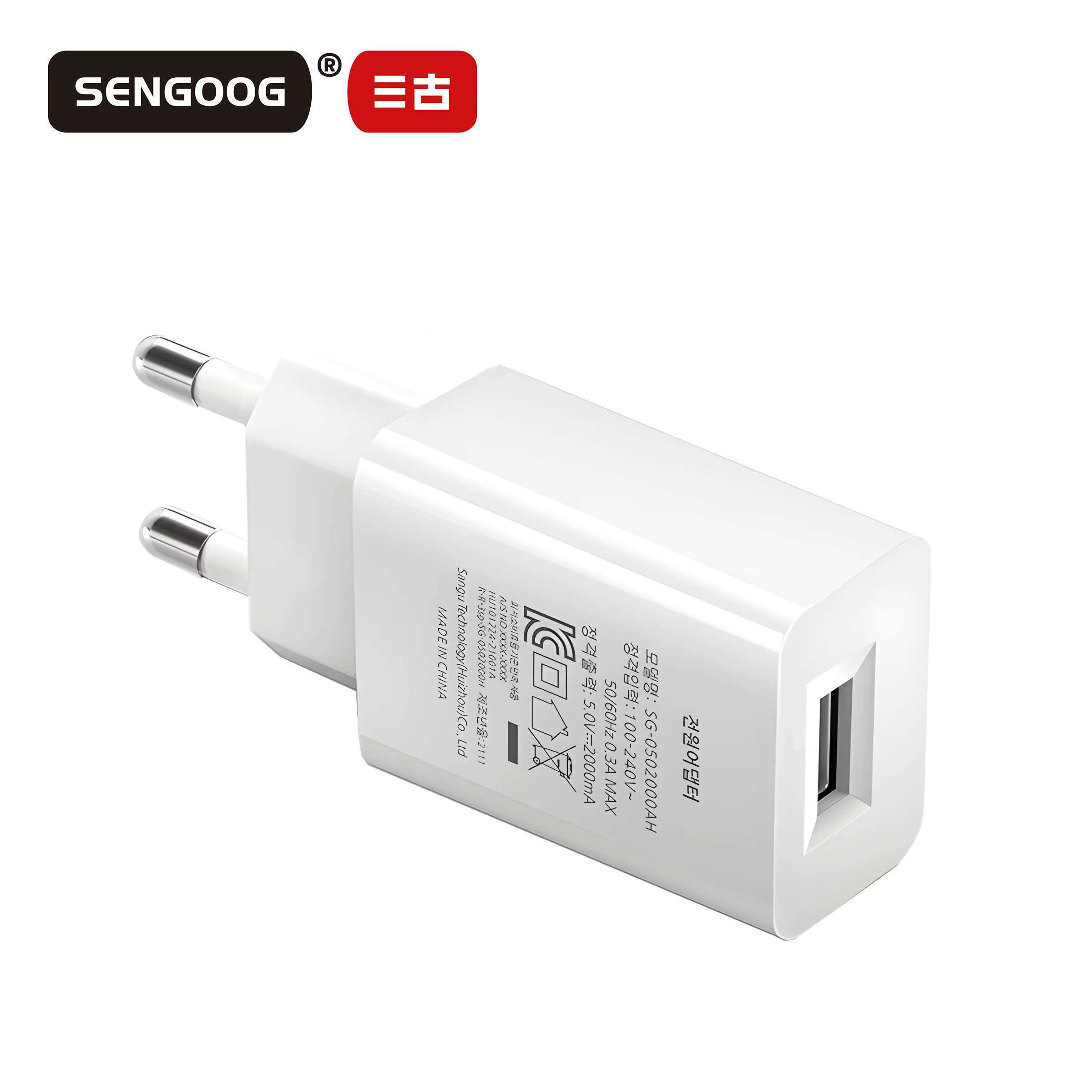 5V 2A Power Adapter for Mobile Phone Fast Charging USB Wall South Korea KC KCC Certification 10W Portable Travel Charger