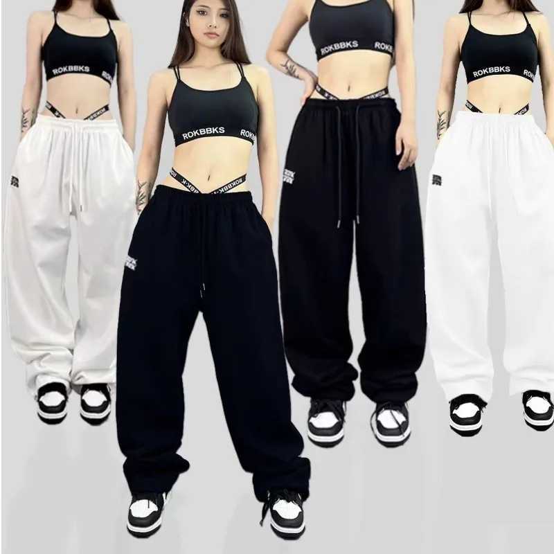New Drawstring Design Womens Hip hop High Waist Trendy Long Trousers Spring/Summer Full Set Womens PantsT250318