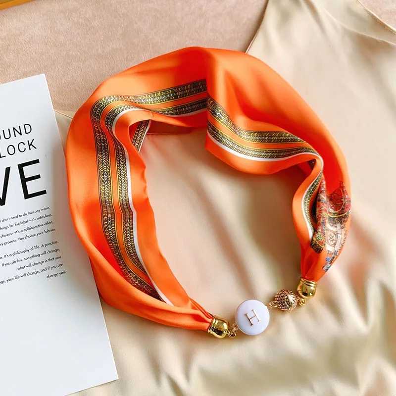 55 * 15cm magnetic buckle scarf wens new neck versatile scarf summer lazy little scarf high-end feeling X250319