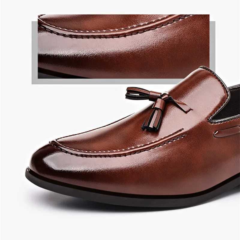 Mens dress slippers casual business Fi leather low boots British style classic fashion mens tasselXJ250319