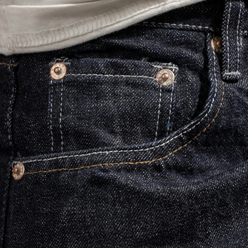 Heavy autumn jeans mens straight denim redeared cattle Amikaji tapered trousers 250312