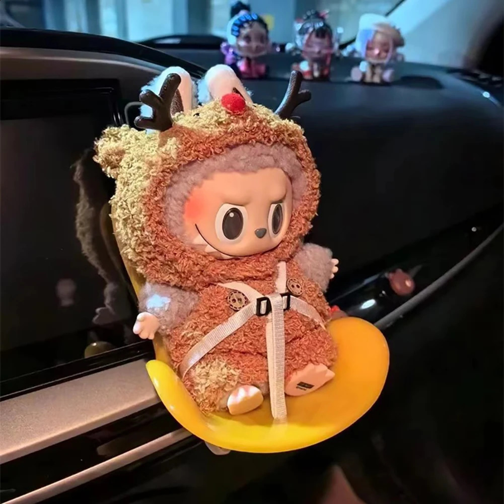 Cute doll car safety seat air outlet decoration used for 17cm labubu interior 250319