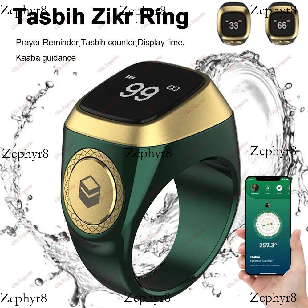2025 New model Smart Tasbih Tally Counter for Muslims Zikr Ring Digital Tasbeeh 5 Prayer Time Vibration Reminder Waterproof Qibla Subhah