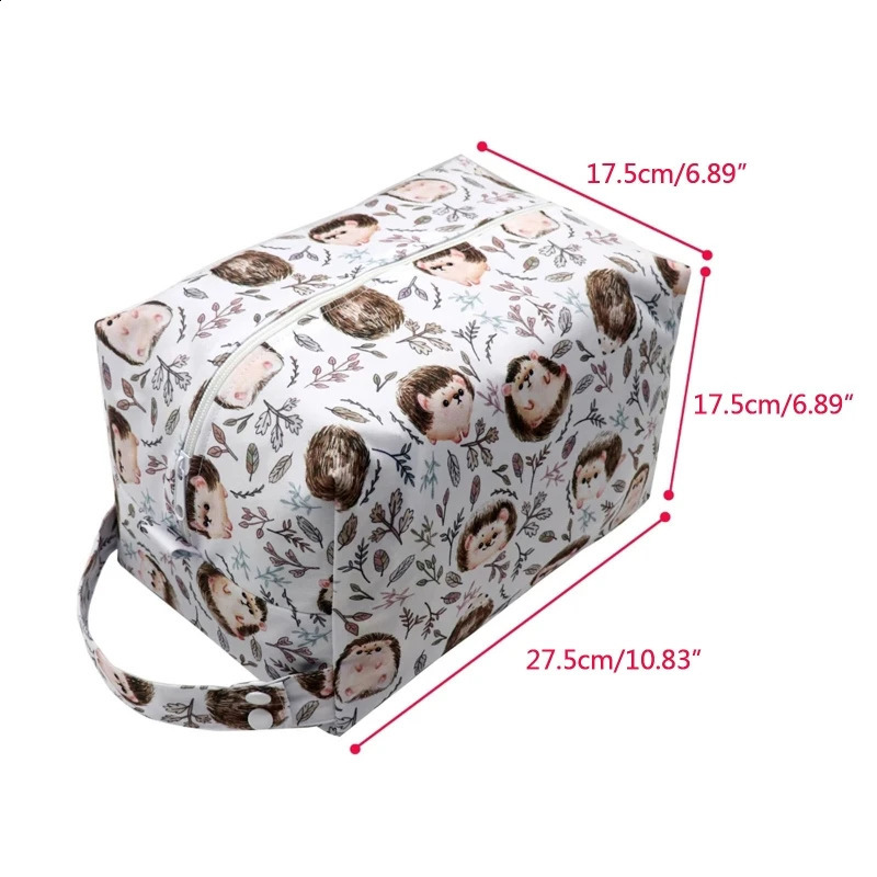 Portable Diaper Bags Reusable Waterproof Fashion Prints Wet/Dry Cloth Wet Bag Mommy Storage Travel Bag With zipper 250319