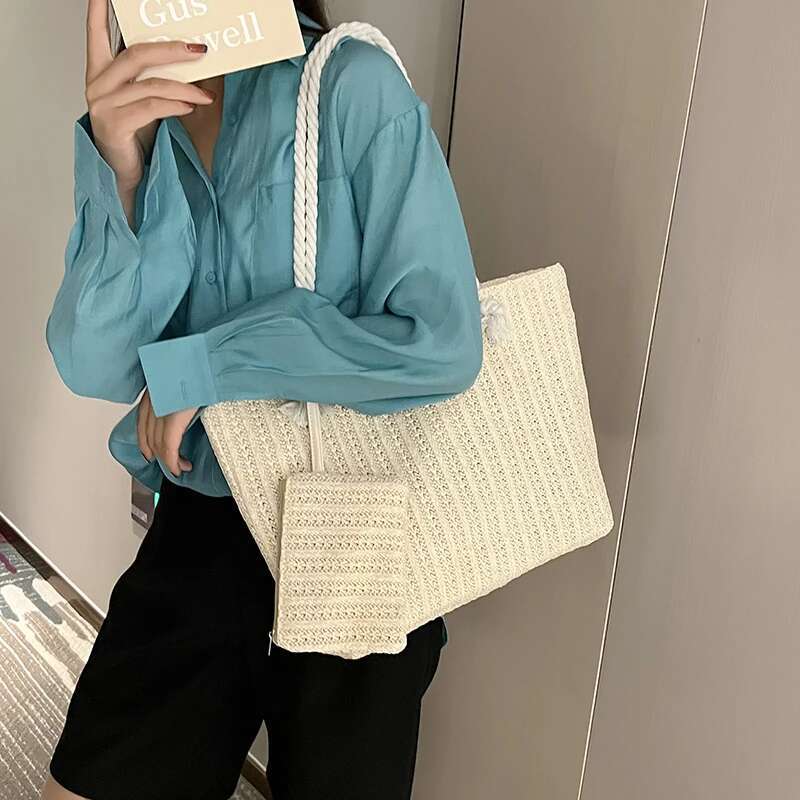 Designer Women Handbags Fashion Large Capacity Straw Tote Summer Beach Bag Casual Bali Big Purse