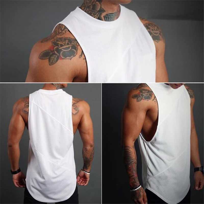 New Fitness Tank Top Mens Gym Fitness Sleeveless Mens Stringer Single Sleeve Summer Casual Loose UnderwearT250318
